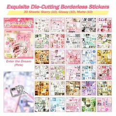 2-Pack Japanese Aesthetic Sticker Book – 1400+ Kawaii Stickers for Journaling, S