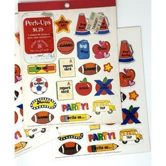 Vtg Calendar Planner Stickers Perk Ups School Sports Pep Rally Game 65 TOTAL