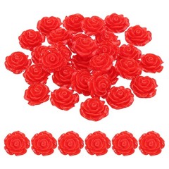20mm Rose Flower Resin Cabochon, 30 Pcs Mini Rose Flower Resin, Red