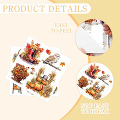 16 Pcs Fall Farmhouse Rub on Transfers for Crafts, Autumn Rub on Transfers for F