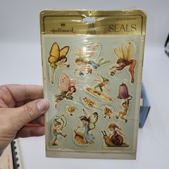 Vintage new sheets Hallmark Stickers Seals Fairy Pixie 1981 Package