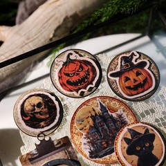 66 pcs Halloween PVC Waterproof Matte Surface Paper Sticker Scrapbook Craft