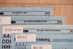 FIVE Sheets – Letraset Instant Lettering Transfer Type – Avant Garde, Helvetica