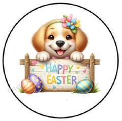 HAPPY EASTER PUPPY DOG ENVELOPE SEALS LABELS STICKERS PARTY FAVORS