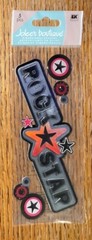 RARE Jolees ROCK STAR Title Music Instruments Guitar Band 3D Scrapbook Stickers