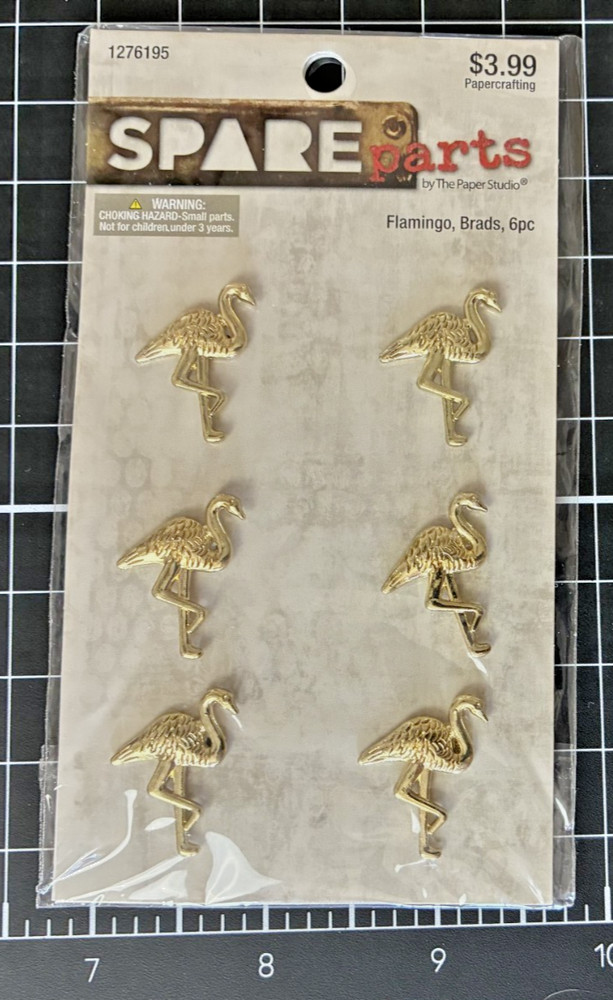 The Paper Studio SPARE PARTS Gold FLAMINGO or STARS Brads