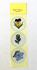 Real Flowers Scrapbook Stickers Floral Yellow Purple Blue Green #7