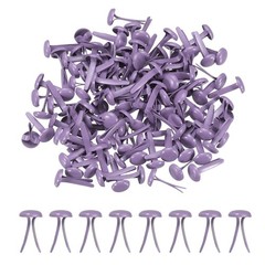 250Pcs Brads Paper Fasteners, 4.5×8 mm Metal Round Head Split Pins, Purple