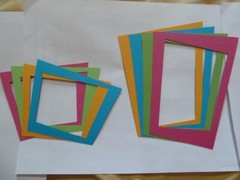 Abstract Scrapbooking frames set of 2 4.5×6 and 3.5×4.5 in 4 bright colors