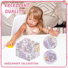 10 Sets 3D Scene Stickers DIY Decorative Stickers Cute Isometric Sticker Kawaii