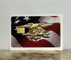 USN NAVY TRIDENT US FLAG CREDIT DEBIT CARD CUSTOM HIGH GLOSS SKIN STICKER CHIP