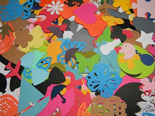 Grab bag lot of shapes die cuts party school card making Scrapbooking 500 pcs
