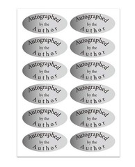 Silver Foil Autographed Label Stickers 1 x 2 Inch Oval Autographed by The Aut…