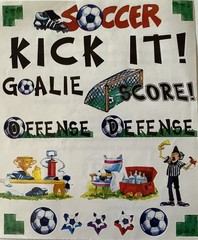 SOCCER Stickers(19pc)NRN Kick-Its•Game•Players•Goalie•Score •Offense•Defense•