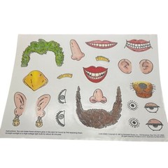 Vintage 1987 Scholastic Glow In The Dark Face Parts Stickers 11″ x 8.5″ Unused