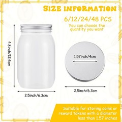 6 PCS Plastic Coin Jars, Behavior Tokens, Kids Reward Jar, Classroom Teacher
