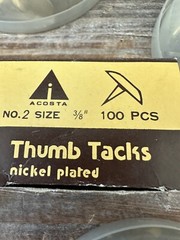 Vtg LOT Metal Brads Split Pin Brass Paper Fasteners & Thumb Tacks Scrapbooking