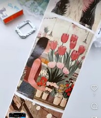Roll of Large Artistic Stickers People Dogs A Simple Life 15 Painting Print Pets