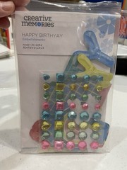 Creative Memories Happy Birthday 21 Die Cuts & 40 Gemstone Stickers