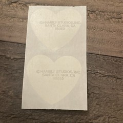 Vintage 80s HAMBLY Sticker Foil Mylar Love Heart Sticker Mod VTG RARE Lot Of 2