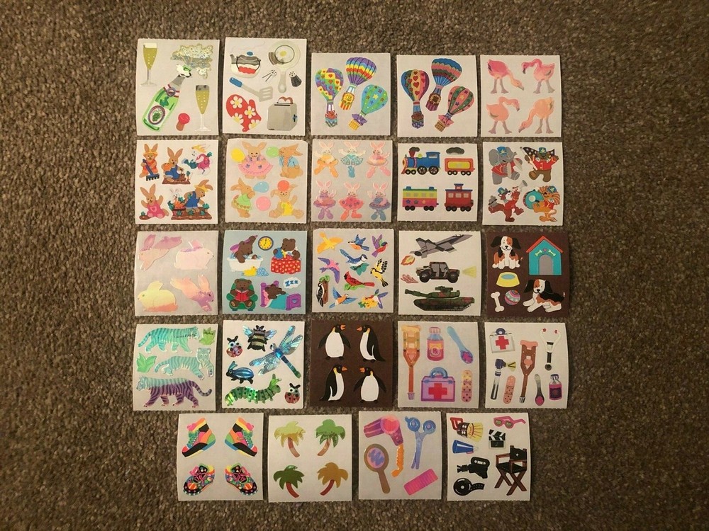 Sandylion vintage 80s and 90s very rare paper, shiny, foil sticker lot