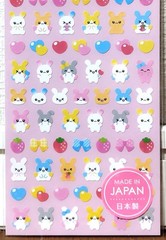 GAIA Rabbit Angel Chocotto Sticker Kawaii Animal Strawberry Kids MADE IN JAPAN