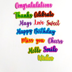 12 * Common English Words Die Cuts Scrapbooking Card Making Embellishments