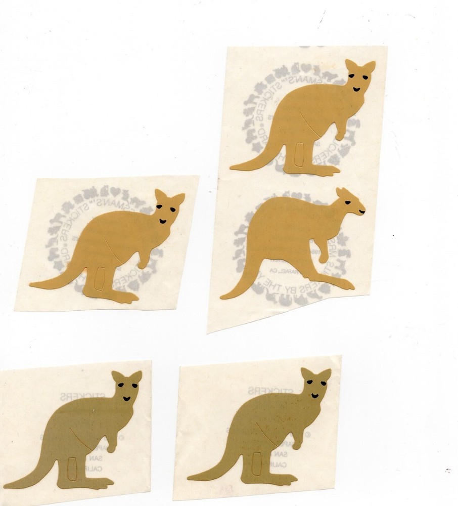 Vintage Mrs Grossmans Stickers 1983 Brown & 1984 Tan Kangaroos Hard to Find