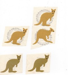 Vintage Mrs Grossmans Stickers 1983 Brown & 1984 Tan Kangaroos Hard to Find