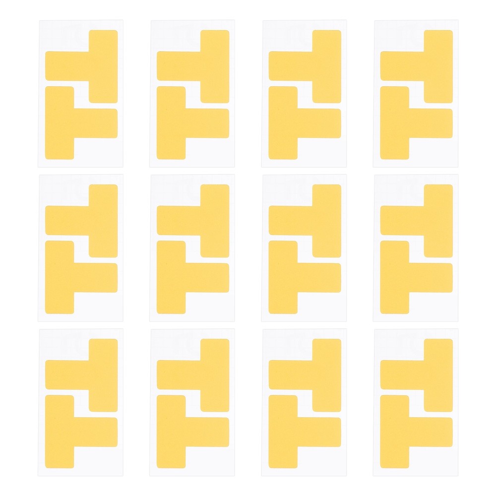 5S Location Marking Corner, (3x3x1.2 Inch, Yellow) (24Pcs), T-shaped Sticker