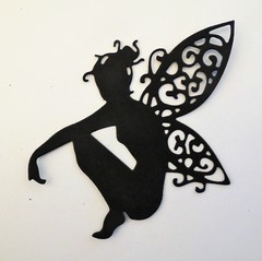 Fairies #2 Fairy Intricate Paper Die Cut Embellishments scrapbooking 9 pc Black
