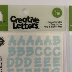 Lot of 2 Making Memories 7/16” Pastel Blue Creative Letters Alphabet Stickers