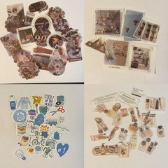 stickers BUNDLE Vintage Japanese Nekoni Korean K-pop Journaling Scrapbooking
