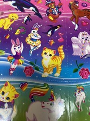 JUMBO Lisa Frank Characters Large Jumbo Sticker Sheet For 3 Ring Binder