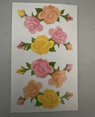 *Mrs. Grossman’s Stickers Flowers Yellow, Pink, Orange Roses Flower 1/2 Sheet