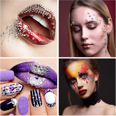 Rhinestone Stickers 2478Pcs Self Adhesive Facial Gem Stickers,4 Sizes 15 Colors