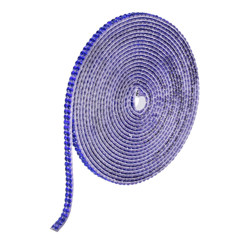 0.2 Inch Self Adhesive Rhinestone Strips 3 Yard for Crafts,Dark Blue