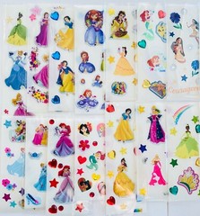 Hello Kitty, Disney Princess Snow Wite SOFIA Aurora Little Mermaid 159+ STICKERS