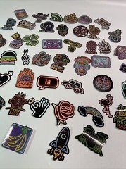 Neon light stickers lot of 40+ Music/rainbow/signs/rose/90s Pop Culture Q1