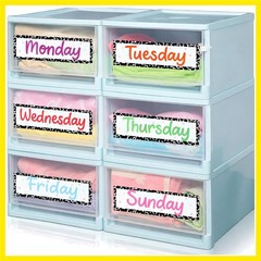 36 Pcs Back to School Days of The Week Stickers for Drawers, Color Large Day …