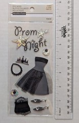 Prom Night Black Dress Shoes Purse Crown Scrapbooking Stickers by Recollections