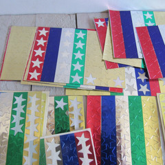 vtg Lot Dennison & Z Label Self Sticking Stars Red Blue Gold Silver ***READ***
