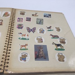 Vtg 80s Stickers Album Binder Smurfs Scratch Sniff Puffy Unicorns ET Cabbage Ptc