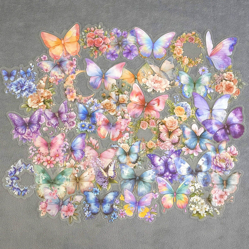Colorful Butterfly and Flower Stickers Set of 10 Random Decal Stickers