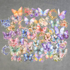 Colorful Butterfly and Flower Stickers Set of 10 Random Decal Stickers