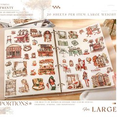 CraftBloom 20 Sheets Reading Time Ephemera Sticker Book for