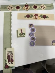 Holiday gathering/victorian Christmas Premade Scrapbook Borders W/ CM Products
