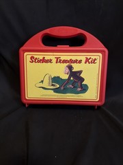 Sandy Lion Curious George Stickers Treasure Box Red Carrying Case