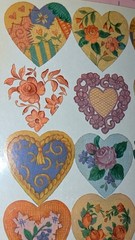 Vintage Hallmark Stickers Floral Hearts Flowers 1 Sheet