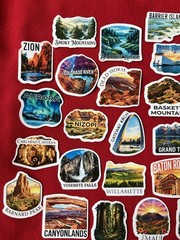 American Vacation Must See Locations (40) Stickers